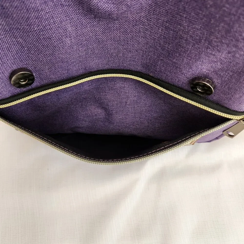 UGrace Backpack Laptop Travel ~ USB Charging Port Purple Canvas Water Resistant.